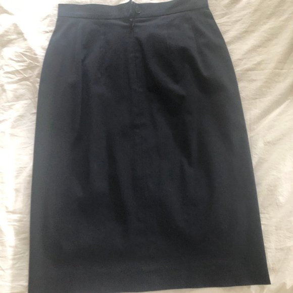 Vintage Calvin Klein Collection A-Line skirt dark navy Size 6 - Picture 3 of 4